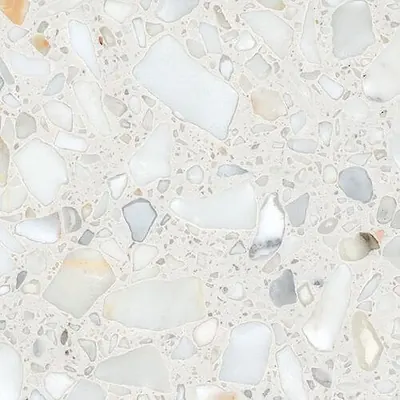 Mesada de terrazzo Arabescato Bianco